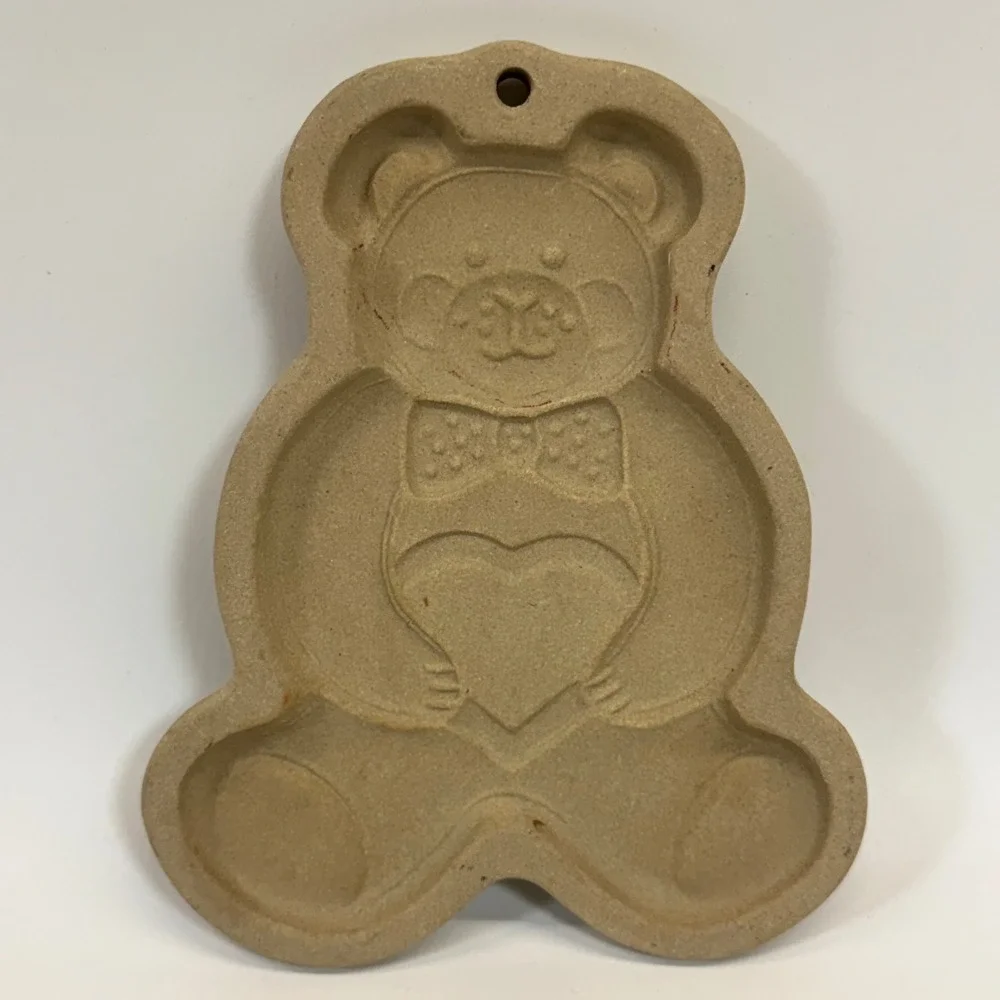 Pampered Chef Clay Cookie Molds Teddy Bear‎ (1991) & House Heritage Home (2000)